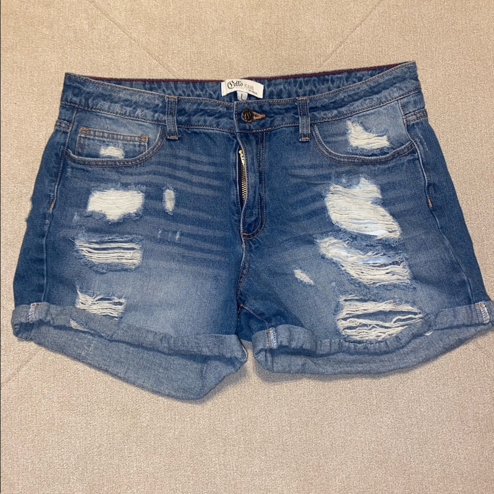 Denim shorts with cute rips